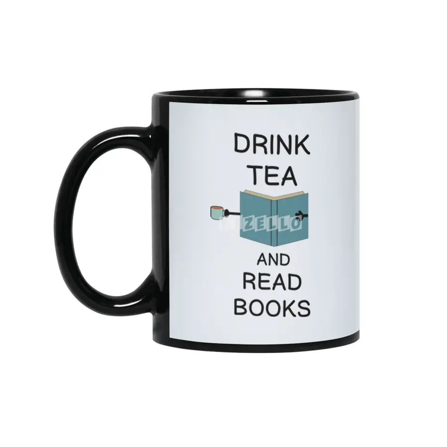 DRINK TEA AND READ BOOKS GIFT FOR READERS Siyah Kupa