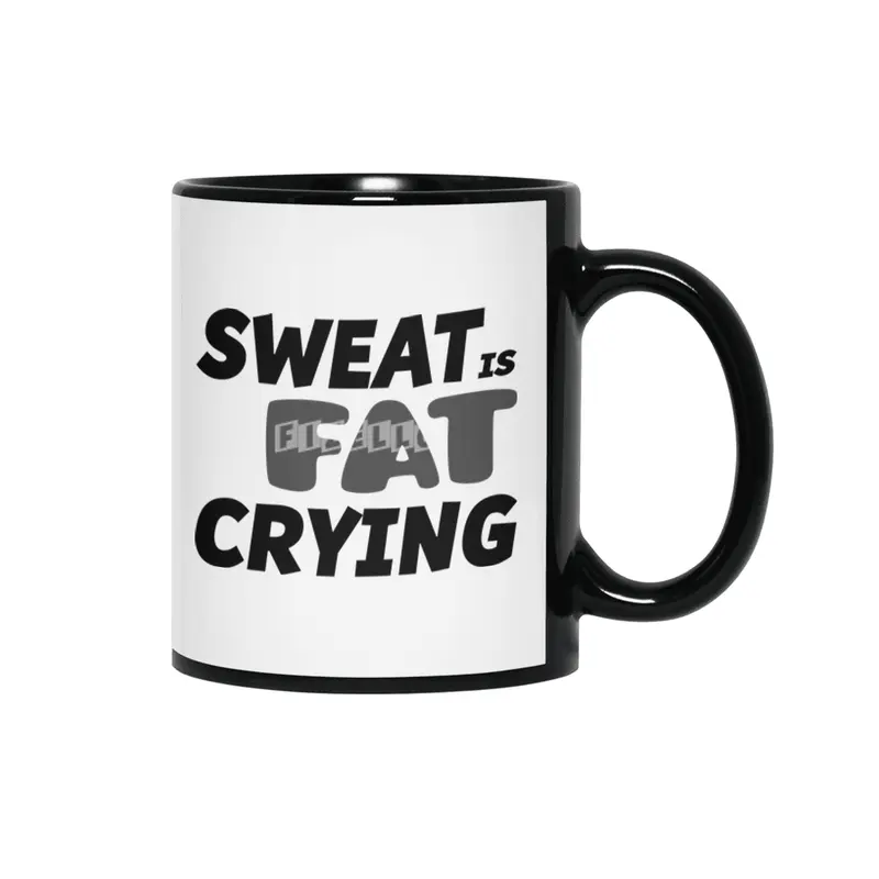 Sweat is Fat Crying Siyah Kupa