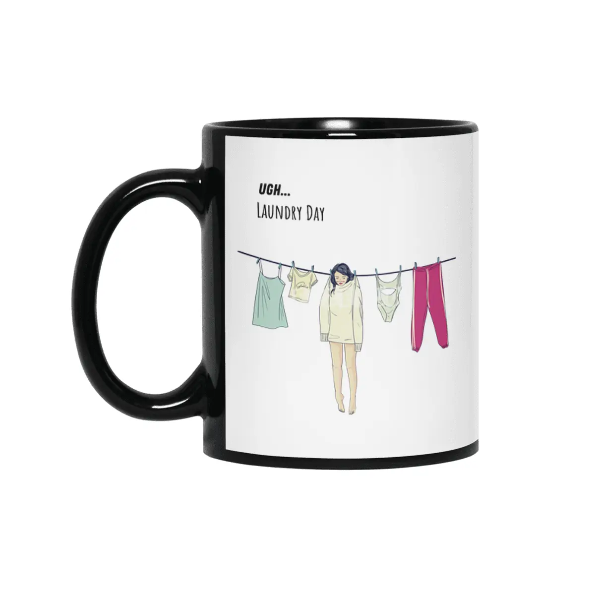Laundry Day Siyah Kupa