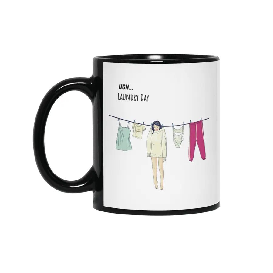 Laundry Day Siyah Kupa