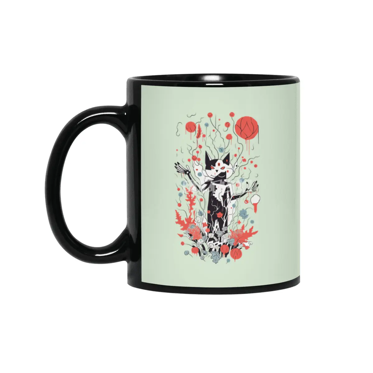 Abstract Cat Siyah Kupa