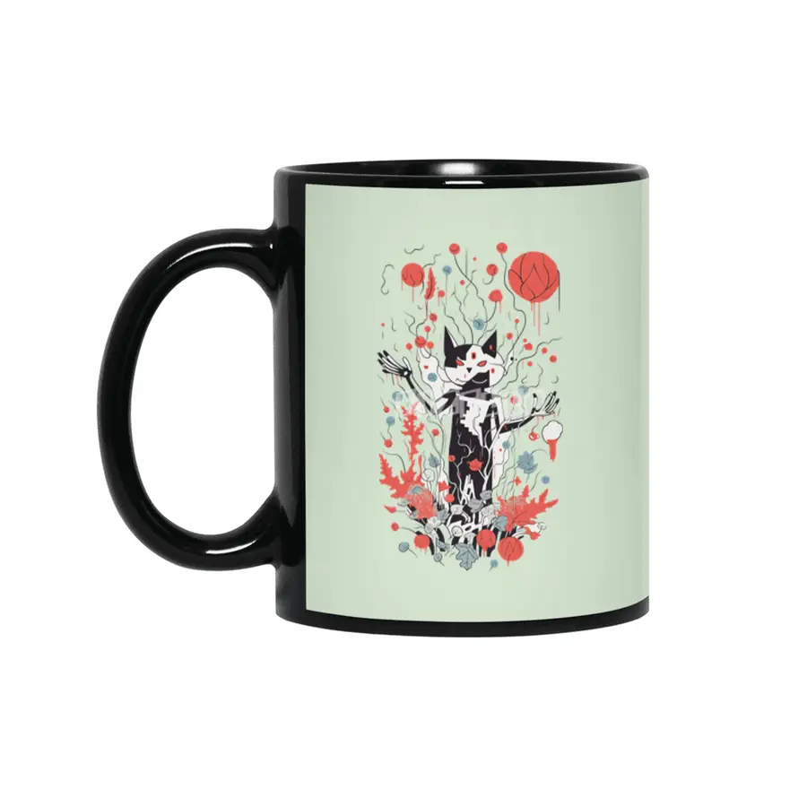 Abstract Cat Siyah Kupa