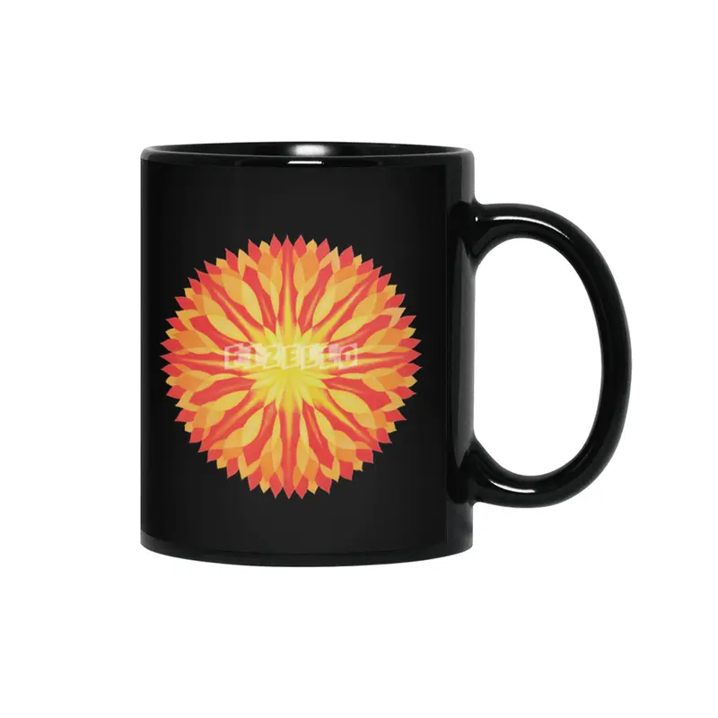 Autumn Colors Leaves Abstract  Mandala Siyah Kupa