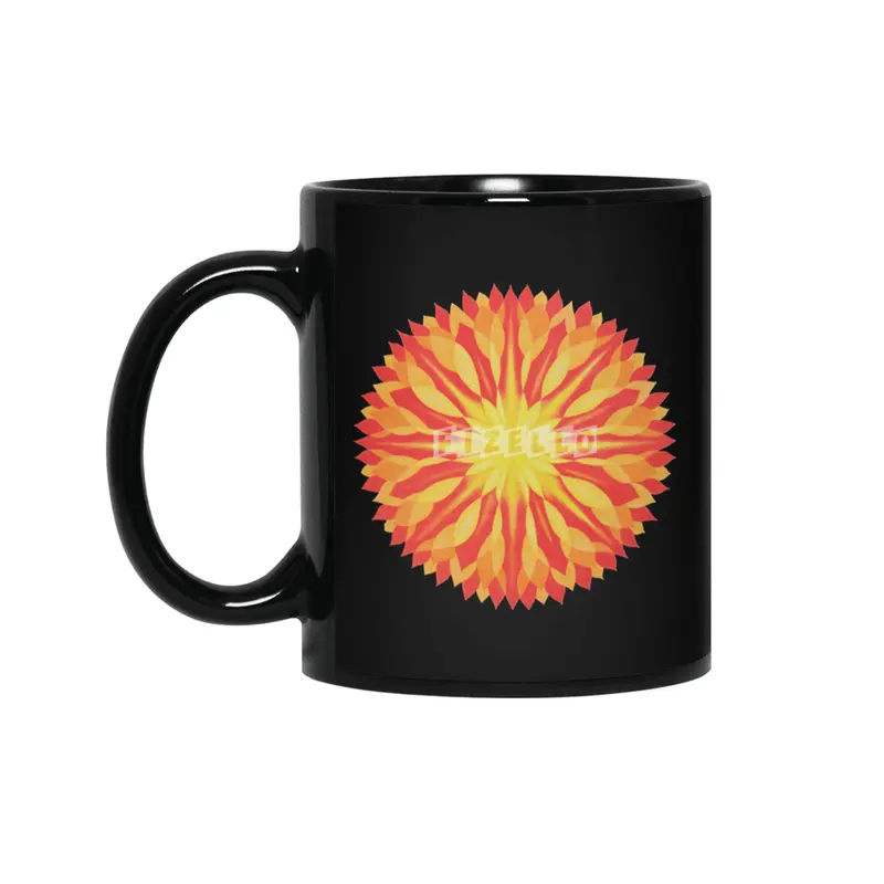 Autumn Colors Leaves Abstract  Mandala Siyah Kupa