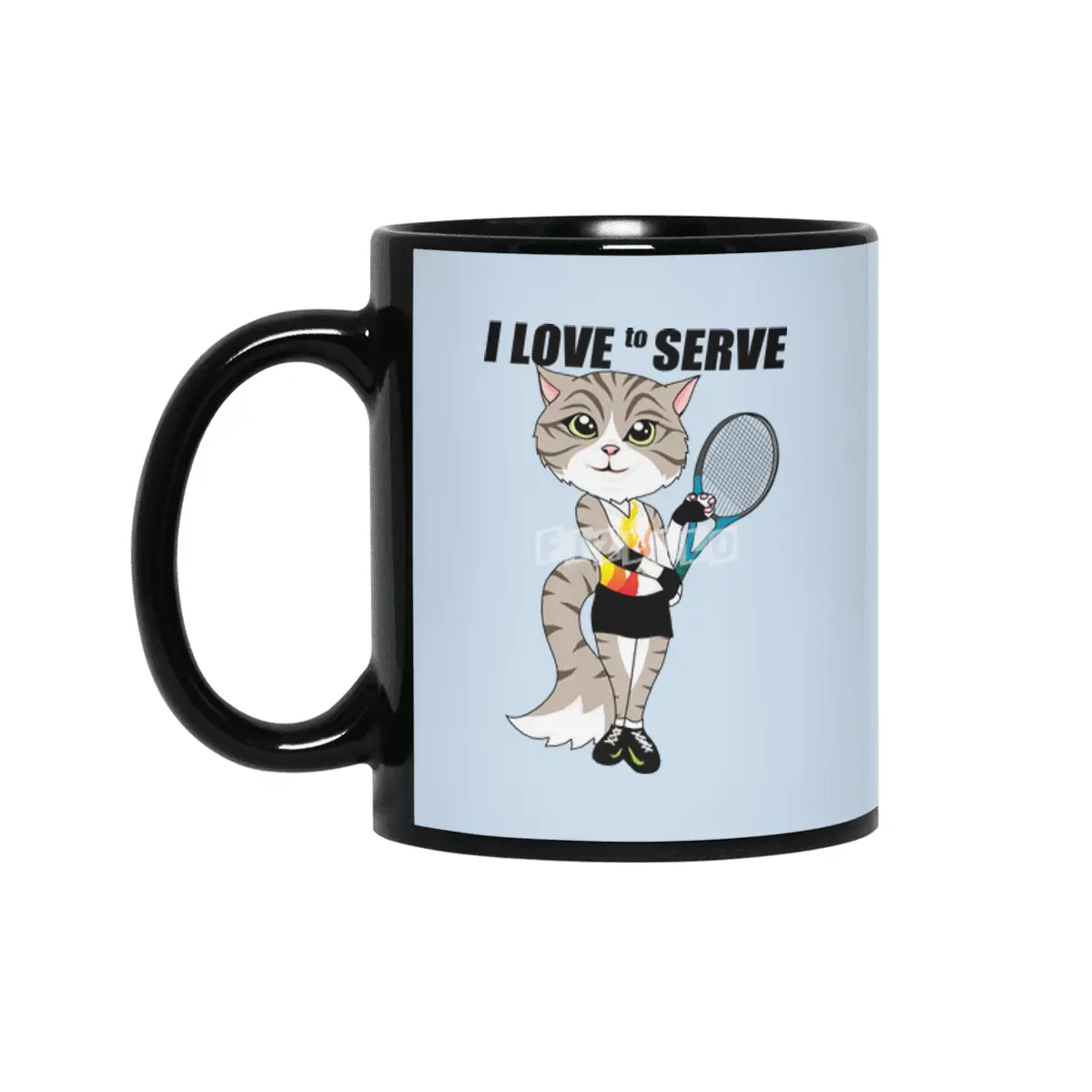 I Love to Serve Siyah Kupa