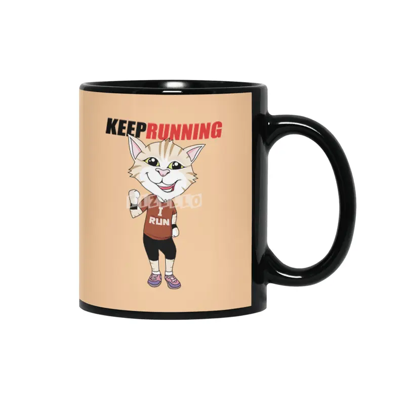 Keep Running Siyah Kupa