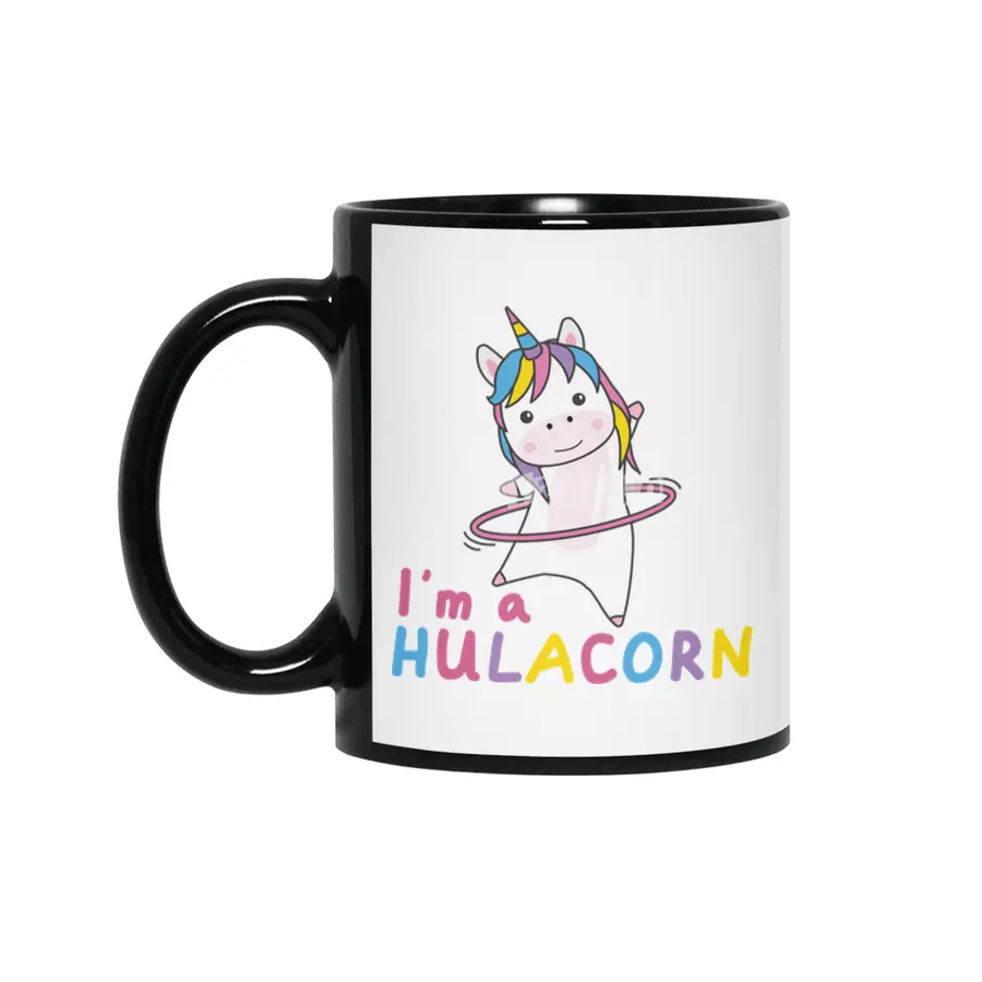 Im A Hulacorn Make Fun Sport Huller Animal Siyah Kupa