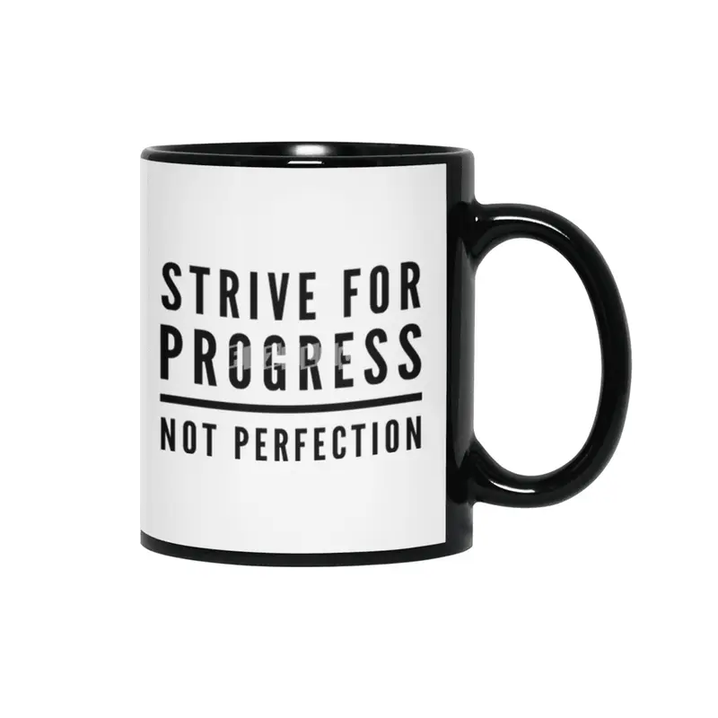 Strive For Progress, Not Perfection Siyah Kupa