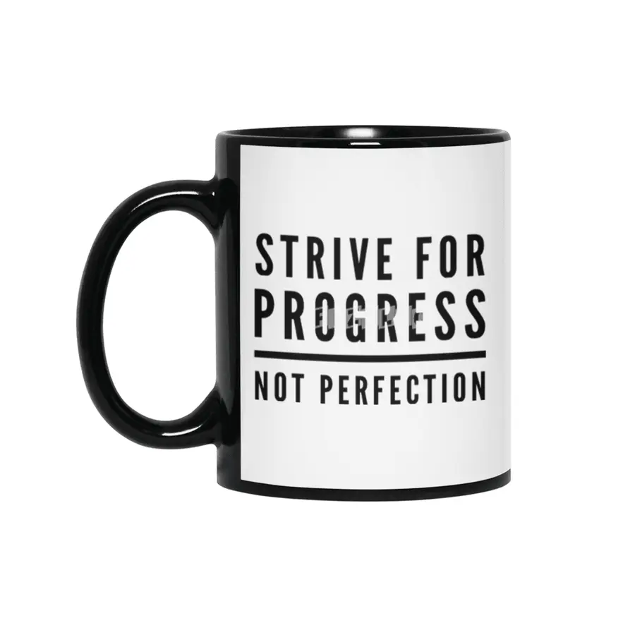 Strive For Progress, Not Perfection Siyah Kupa