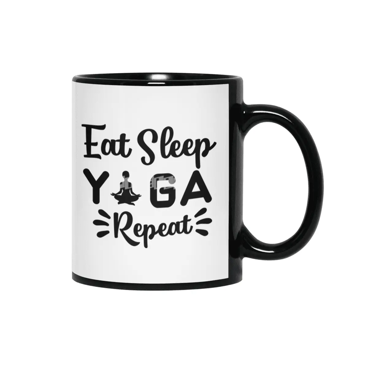 EAT, SLEEP, YOGA, REPEAT Siyah Kupa