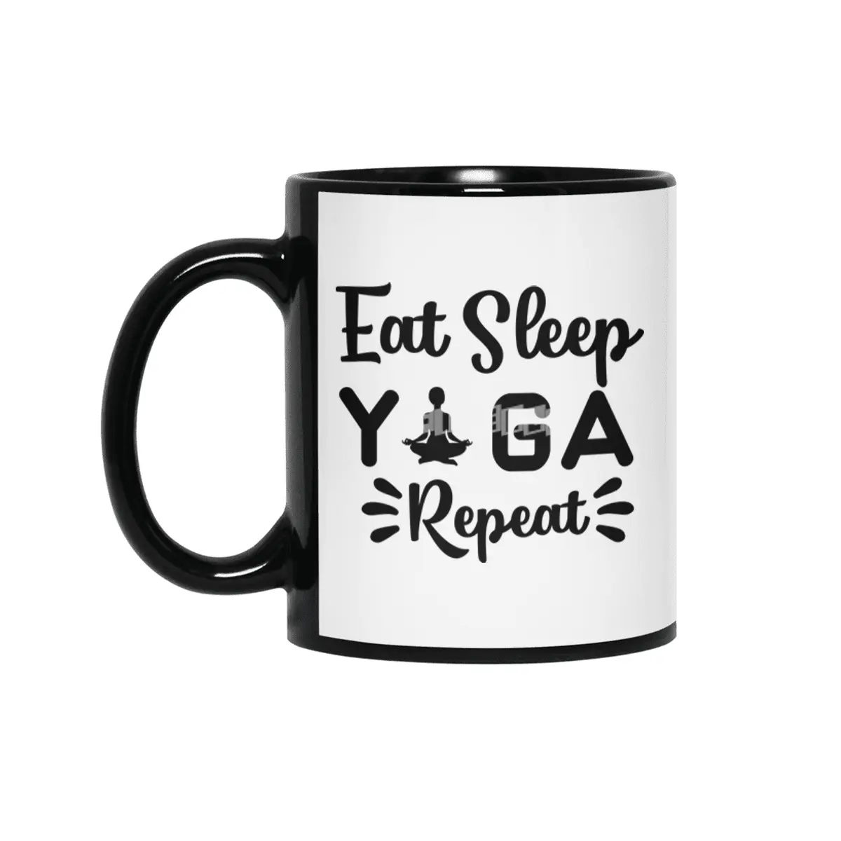EAT, SLEEP, YOGA, REPEAT Siyah Kupa