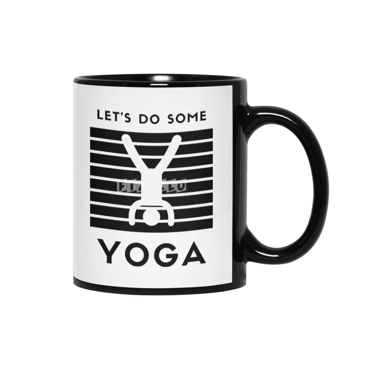 let’s do some yoga (black print) Siyah Kupa