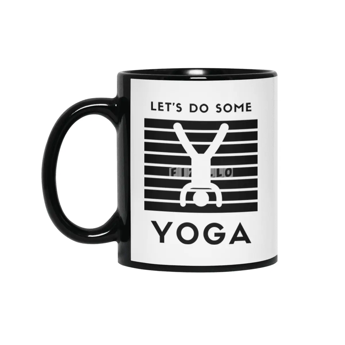 let’s do some yoga (black print) Siyah Kupa