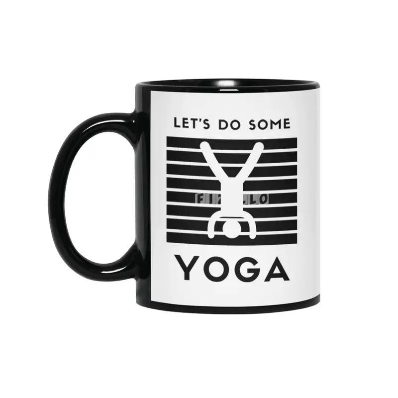 let’s do some yoga (black print) Siyah Kupa
