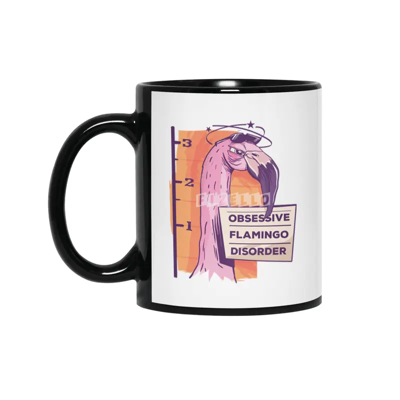 Obsessive Flamingo Disorder Siyah Kupa