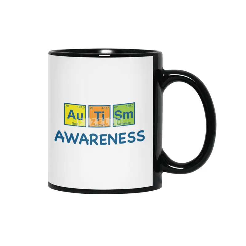 Autism Awareness Light Color Periodic Table Elements Theme for Teachers, Students and Parents Siyah Kupa