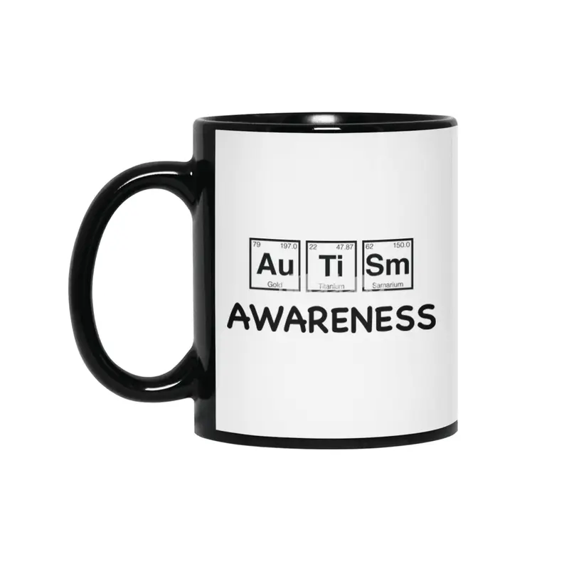 Autism Awareness Light Periodic Table Elements Theme for Teachers, Students and Parents Siyah Kupa