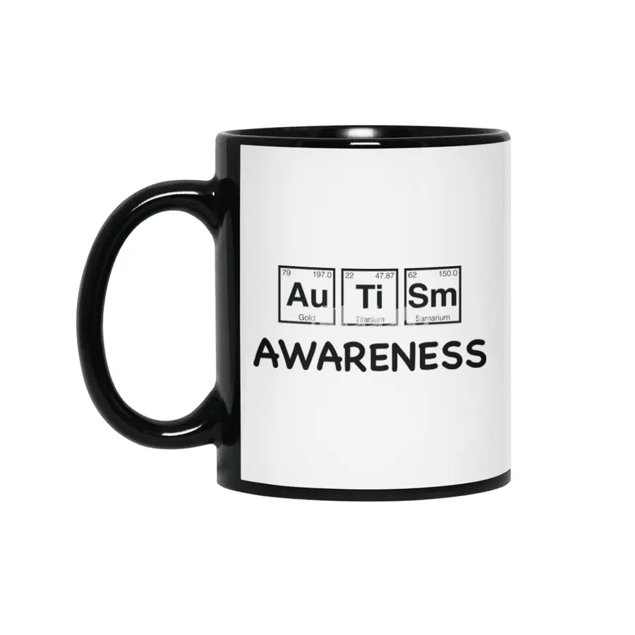 Autism Awareness Light Periodic Table Elements Theme for Teachers, Students and Parents Siyah Kupa