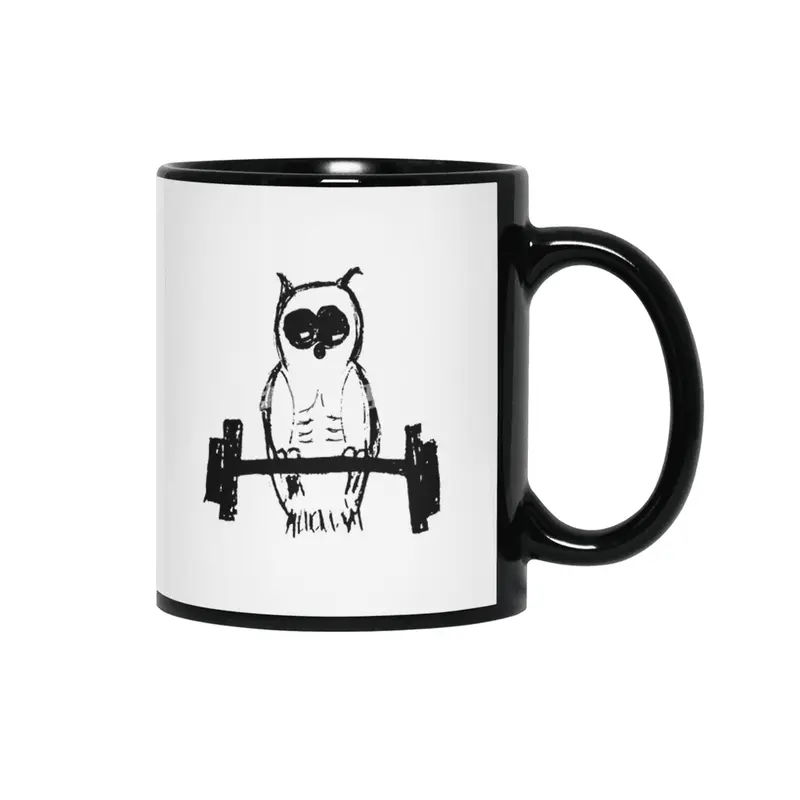 Pumping Iron Owl Siyah Kupa