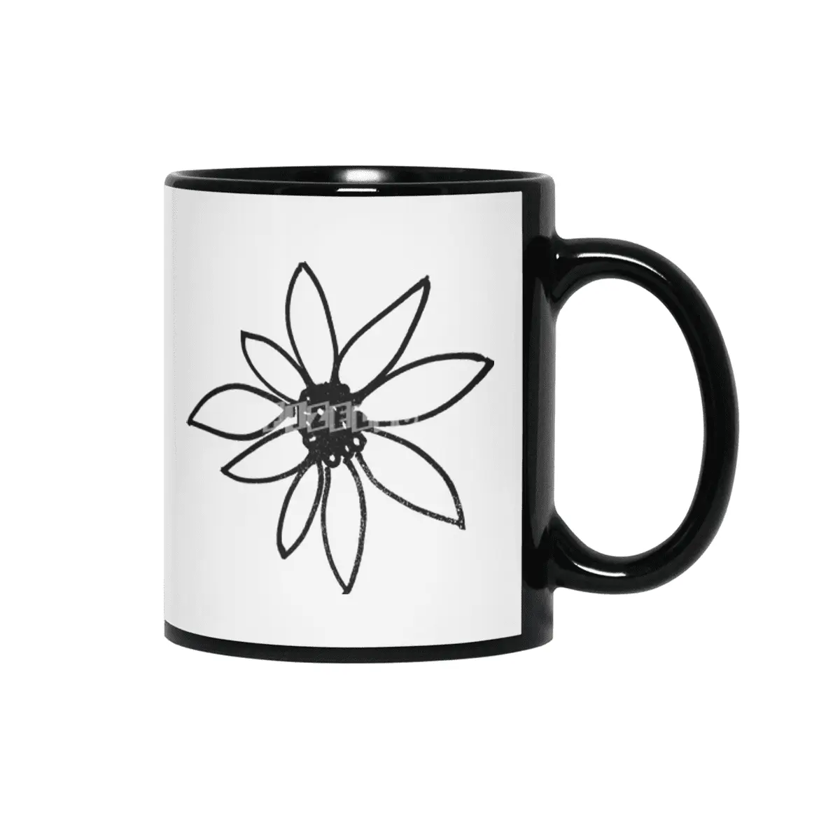 simple flower Siyah Kupa
