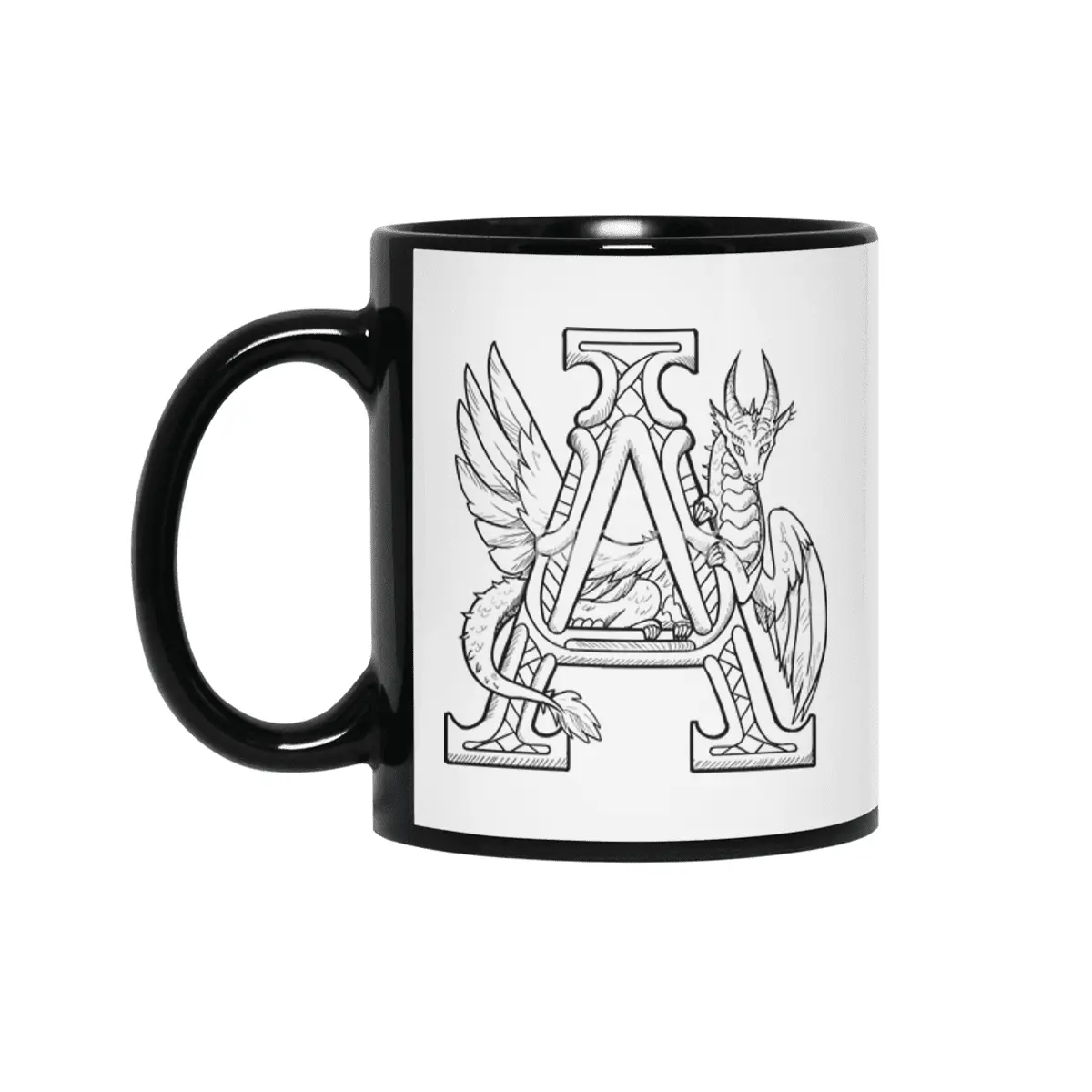 A Dragon Alphabet Siyah Kupa