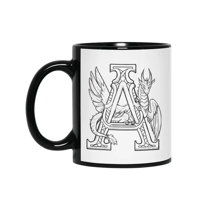 A Dragon Alphabet Siyah Kupa