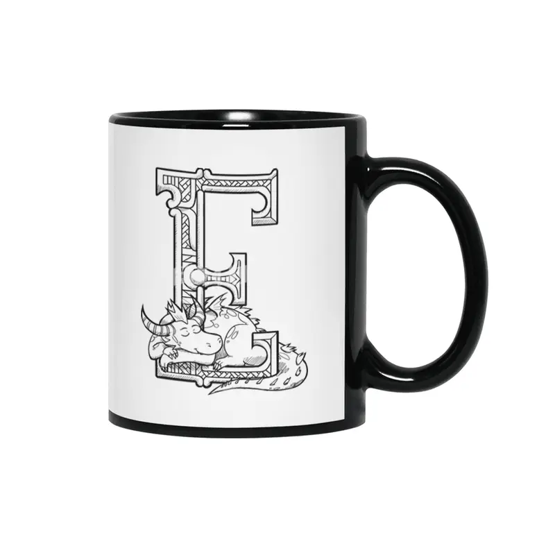 E Dragon Alphabet Siyah Kupa