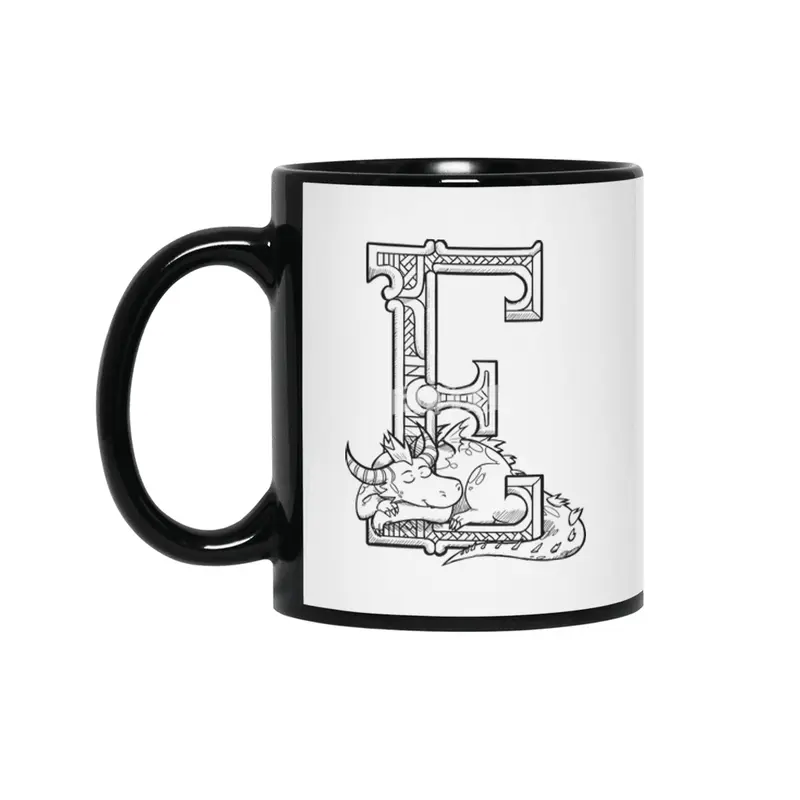 E Dragon Alphabet Siyah Kupa