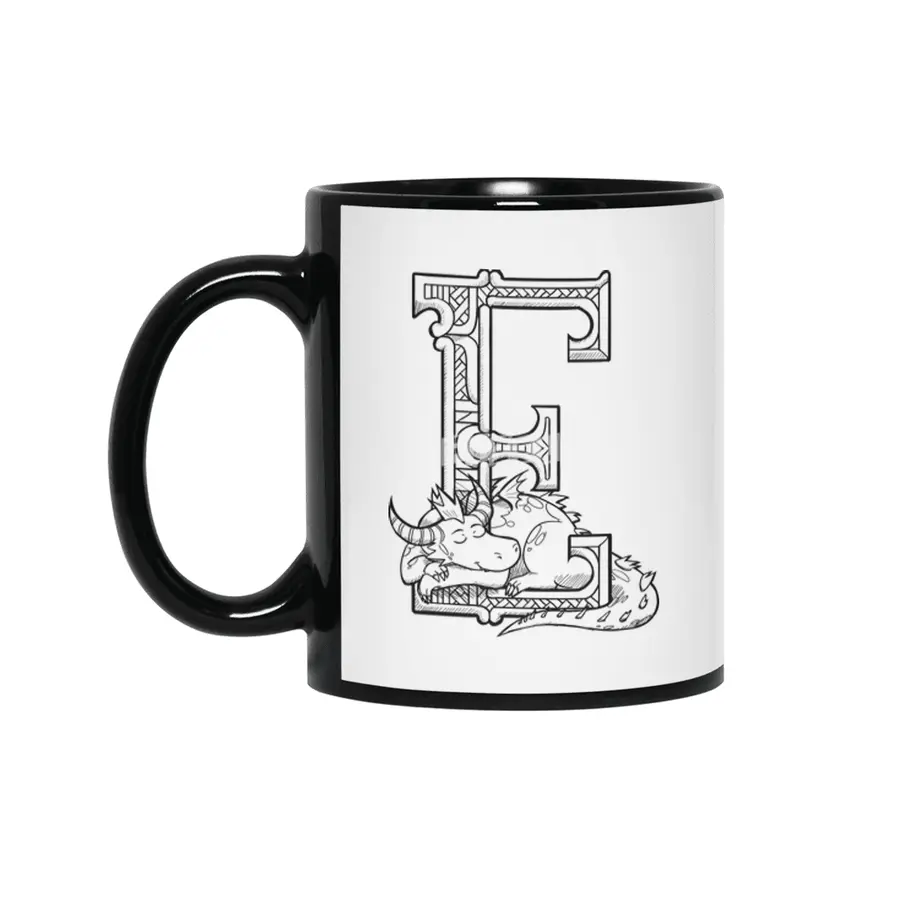 E Dragon Alphabet Siyah Kupa