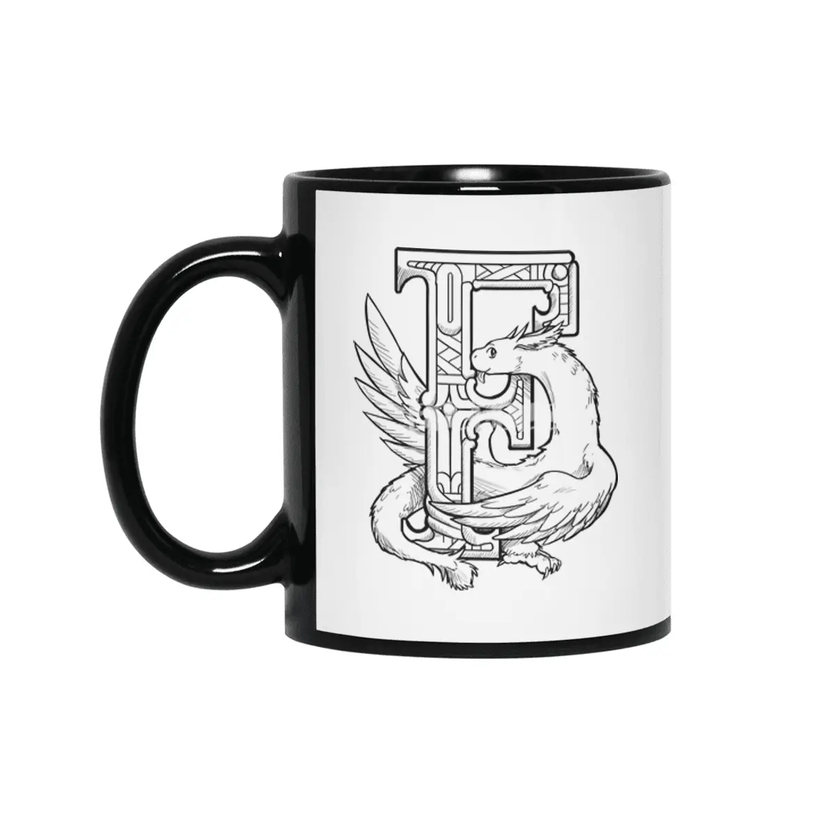 F Dragon Alphabet Siyah Kupa