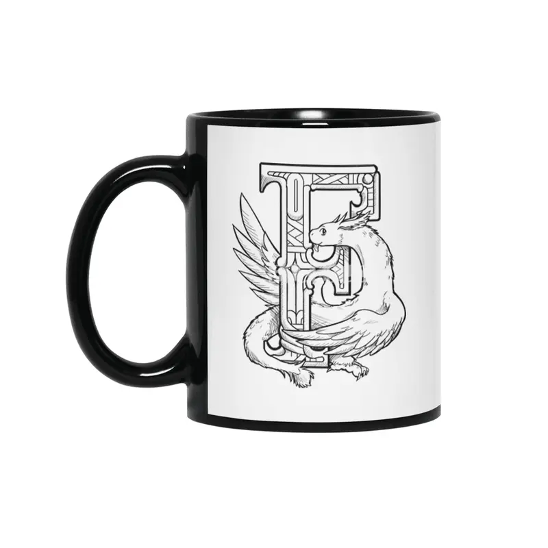 F Dragon Alphabet Siyah Kupa