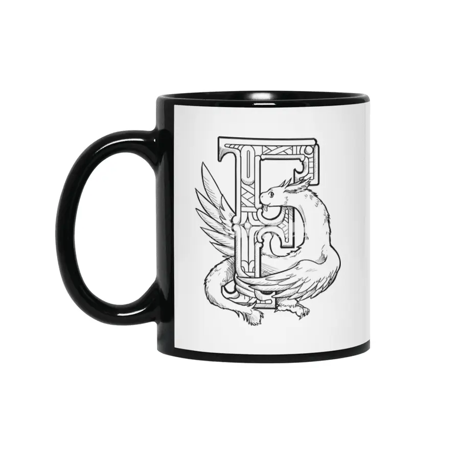 F Dragon Alphabet Siyah Kupa