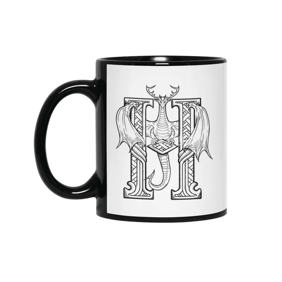 H Dragon Alphabet Siyah Kupa