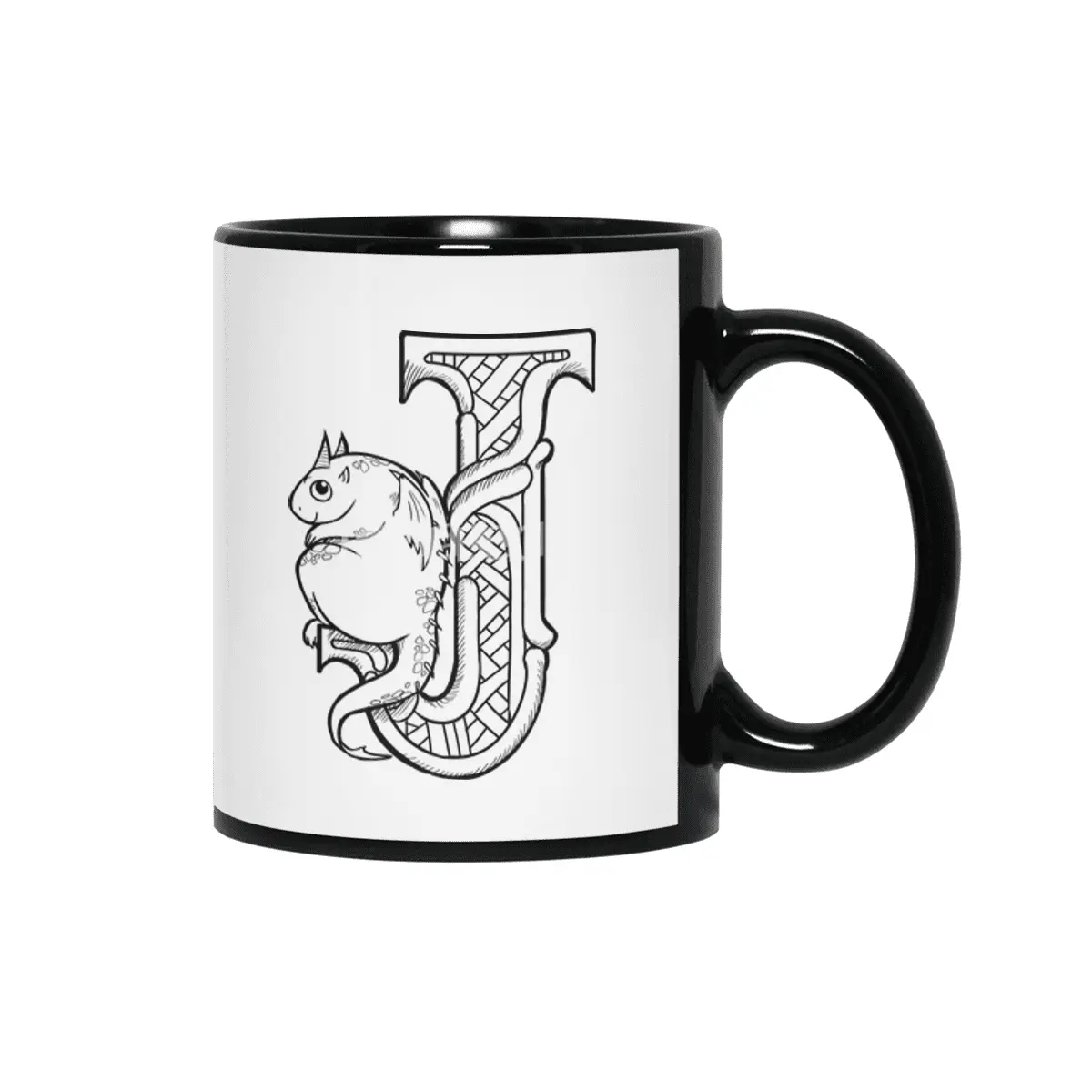 J Dragon Alphabet Siyah Kupa