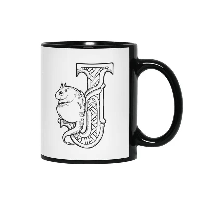 J Dragon Alphabet Siyah Kupa