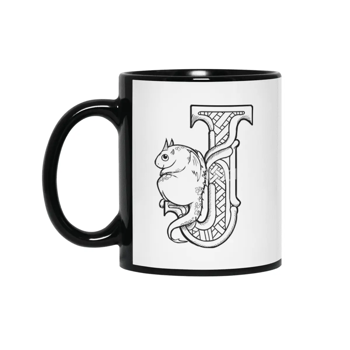 J Dragon Alphabet Siyah Kupa