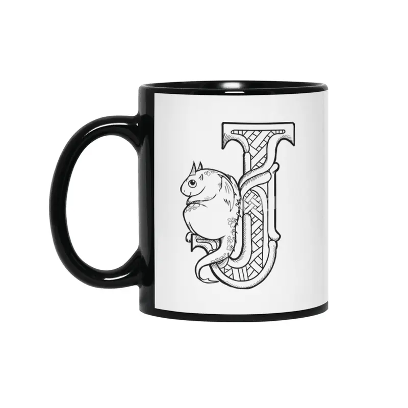 J Dragon Alphabet Siyah Kupa