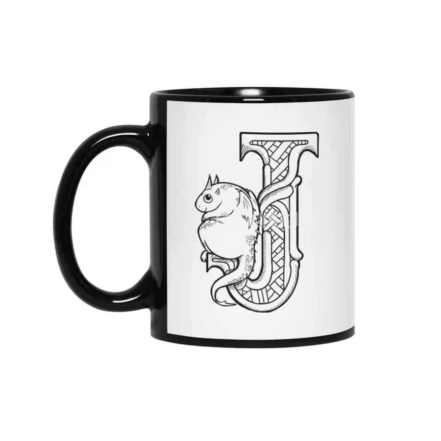 J Dragon Alphabet Siyah Kupa