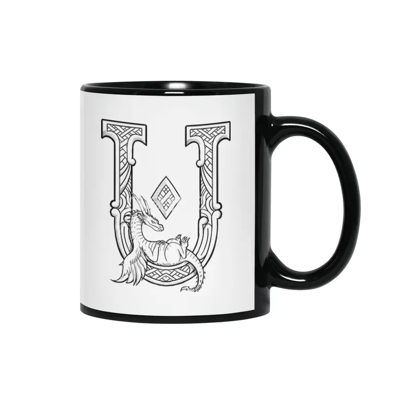 U Dragon Alphabet Siyah Kupa