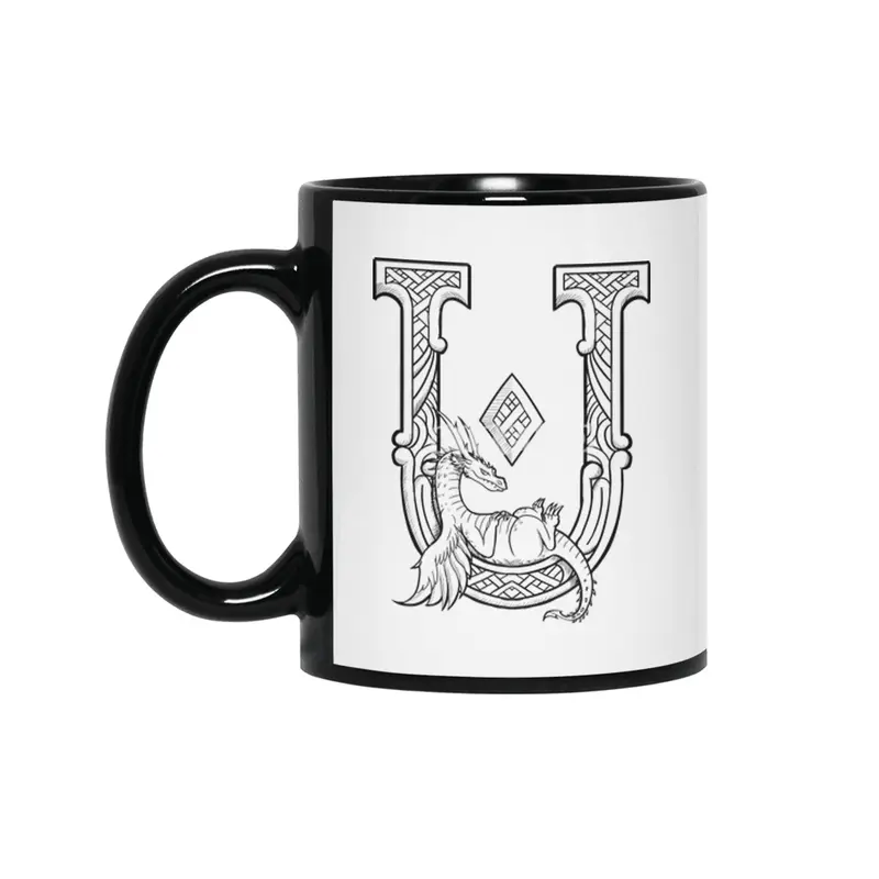 U Dragon Alphabet Siyah Kupa