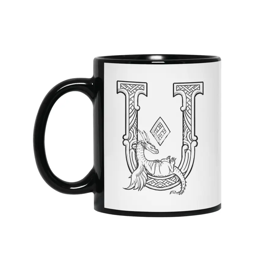 U Dragon Alphabet Siyah Kupa