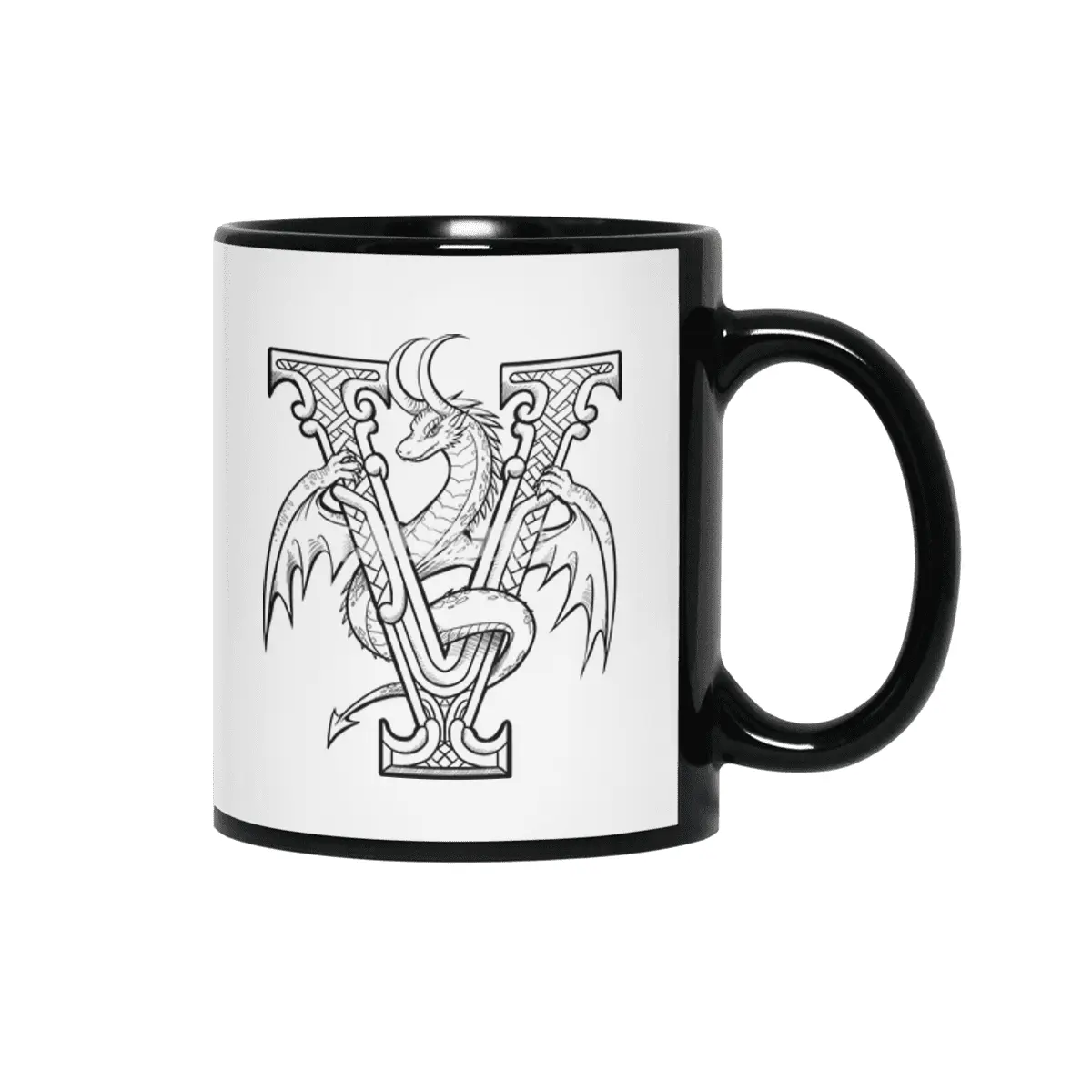 V Dragon Alphabet Siyah Kupa
