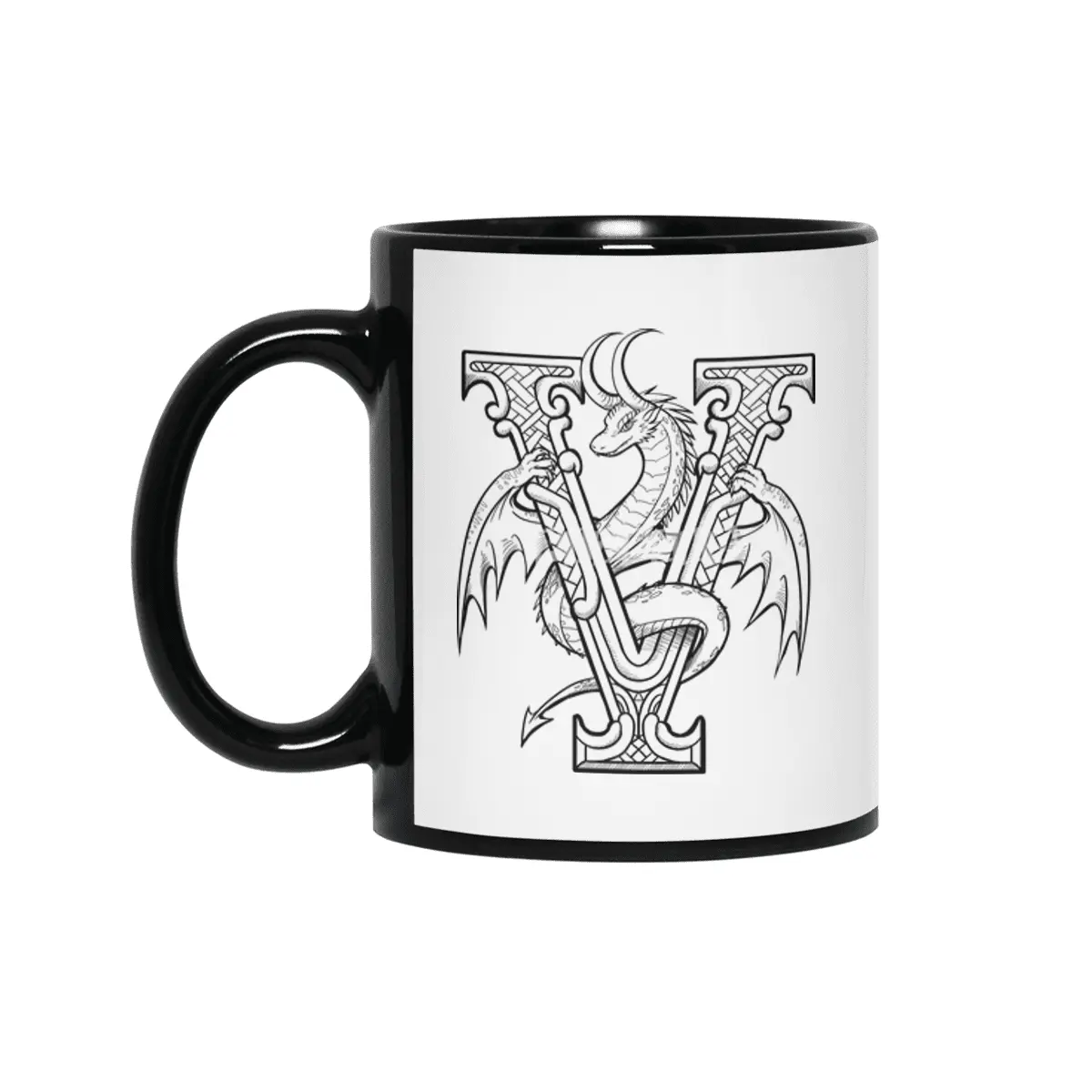 V Dragon Alphabet Siyah Kupa