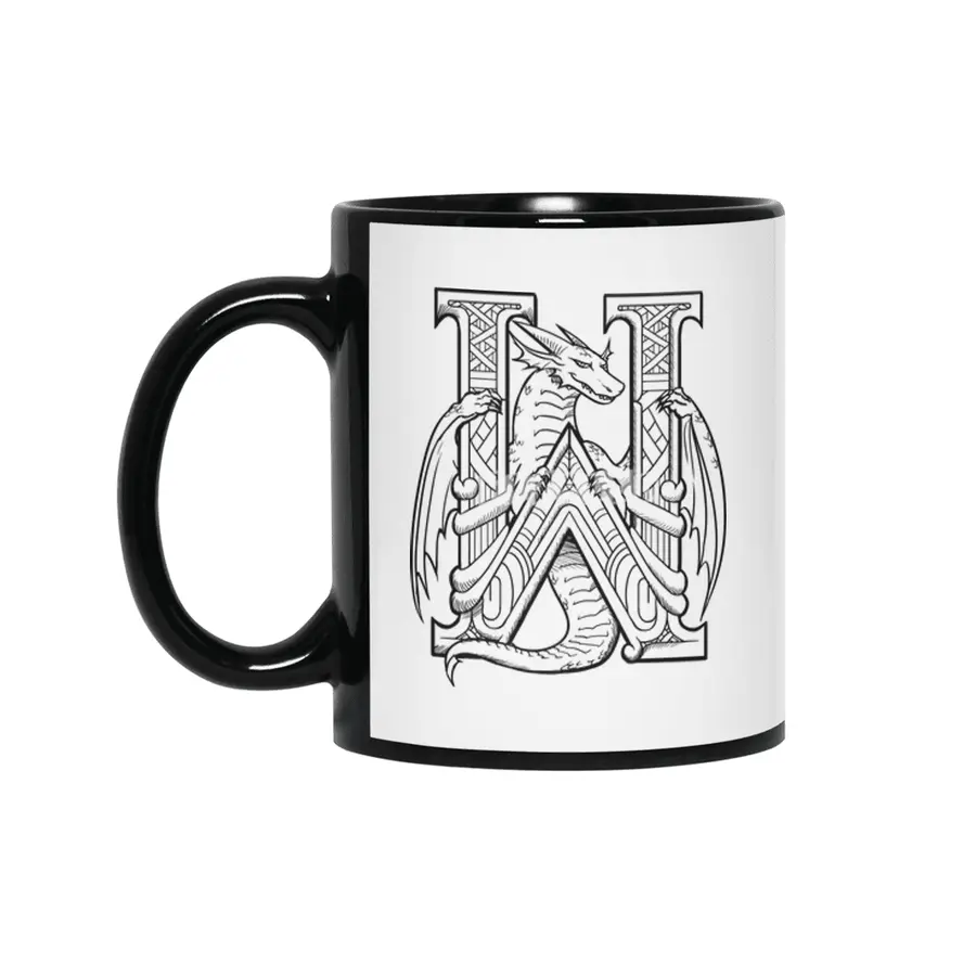 W Dragon Alphabet Siyah Kupa