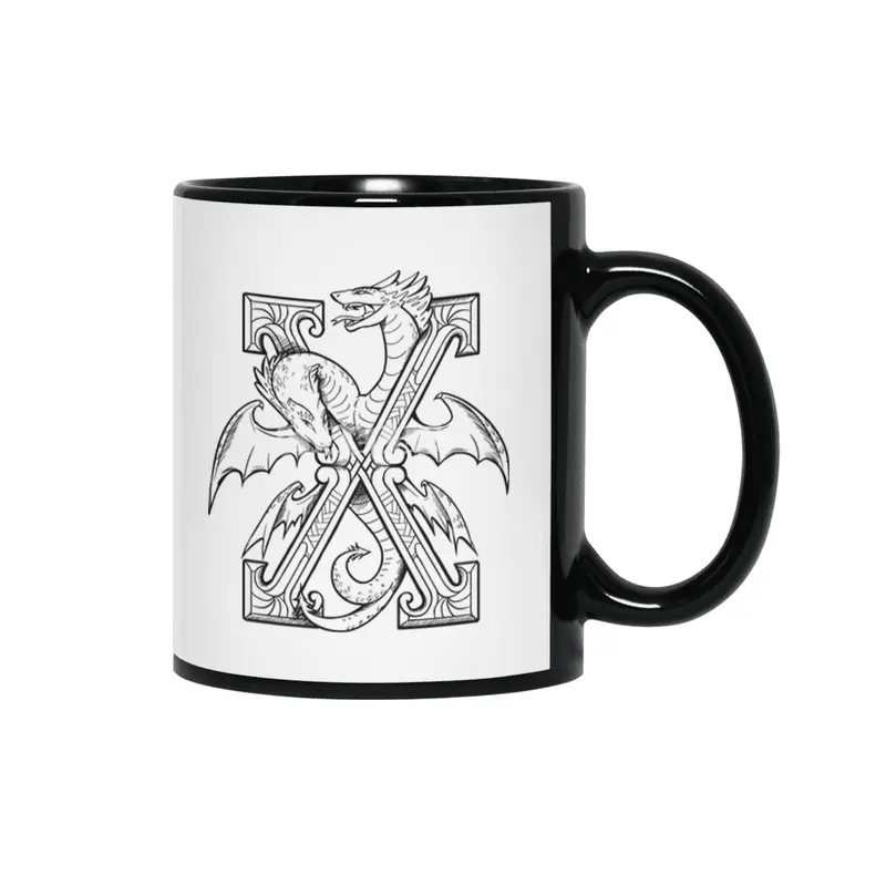 X Dragon Alphabet Siyah Kupa
