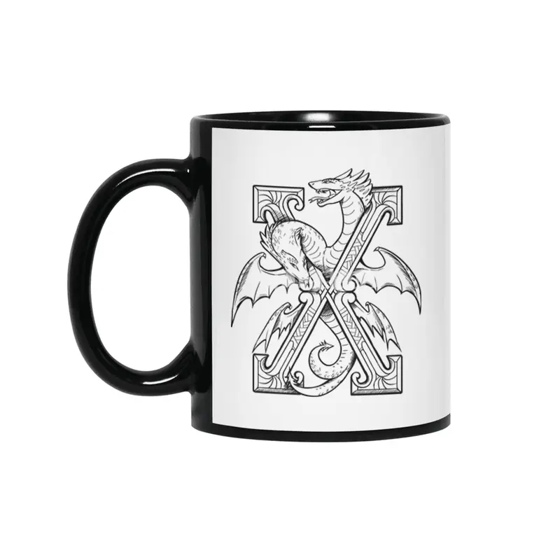 X Dragon Alphabet Siyah Kupa