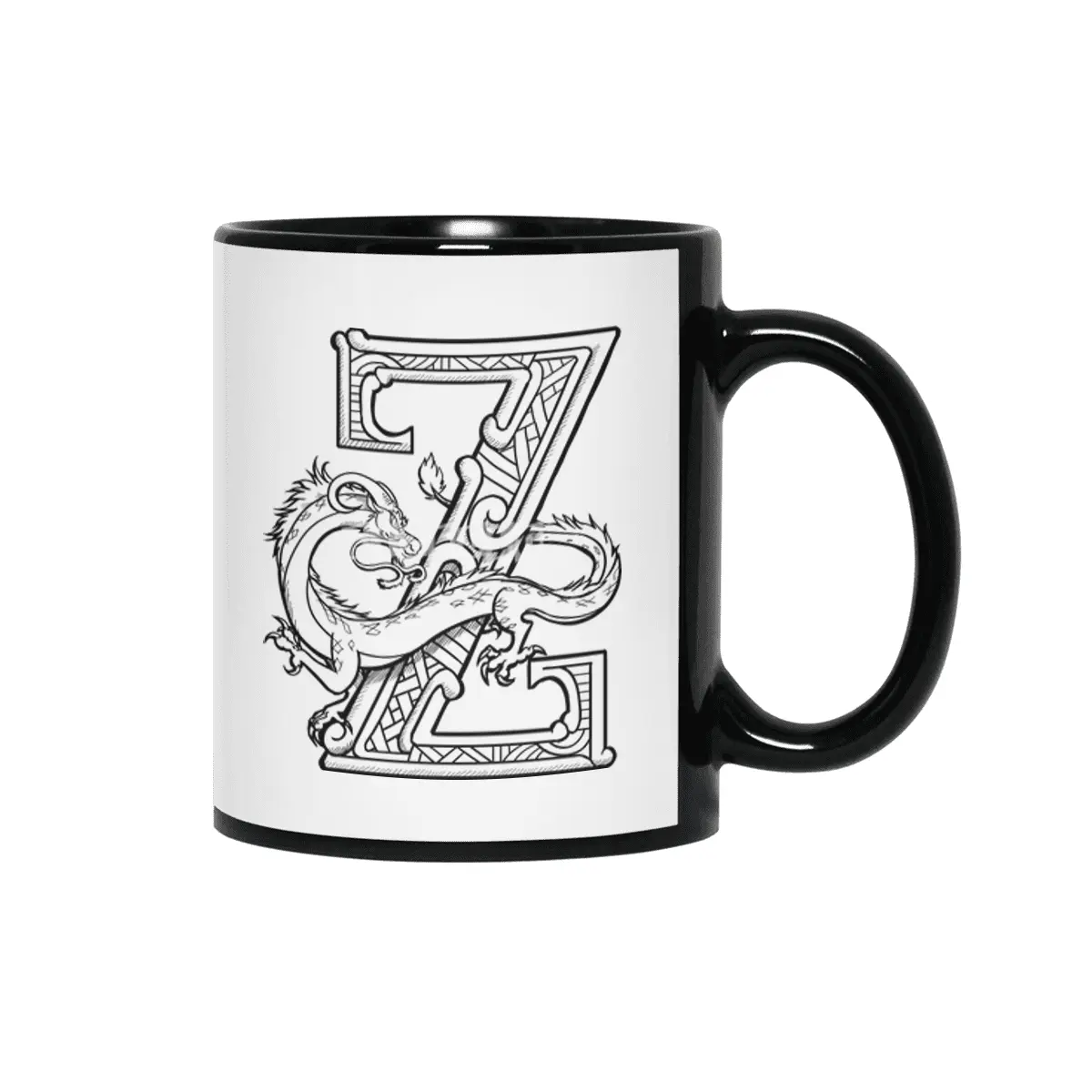 Z Dragon Alphabet Siyah Kupa