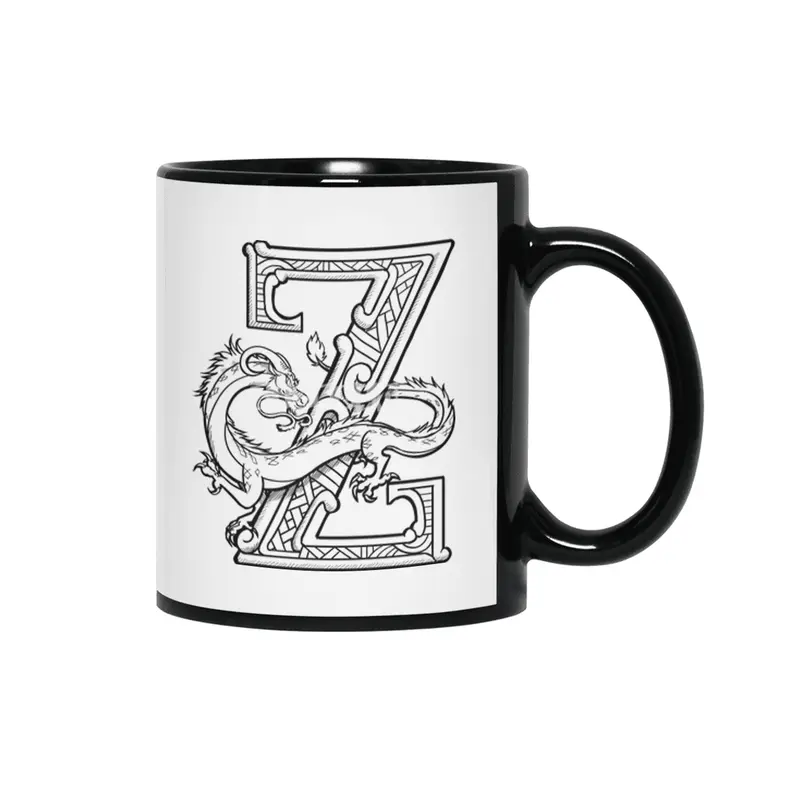 Z Dragon Alphabet Siyah Kupa
