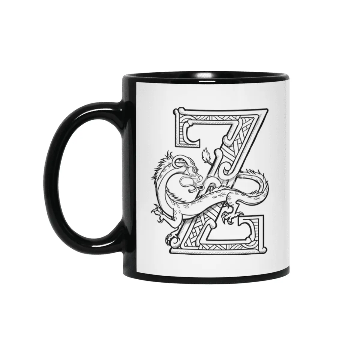 Z Dragon Alphabet Siyah Kupa