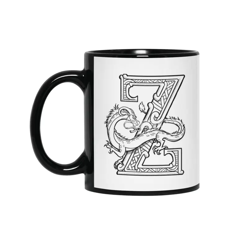 Z Dragon Alphabet Siyah Kupa
